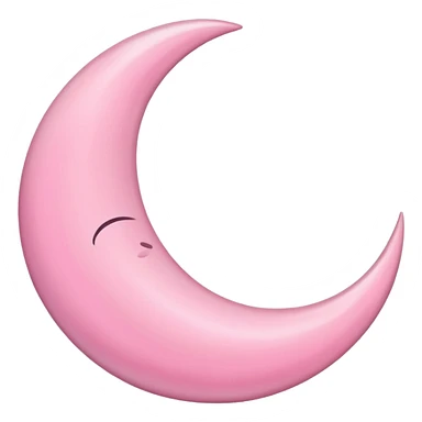 Pink crescent moon sticker