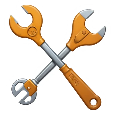 A man's hand holds a wrench sticker