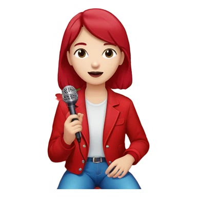 red velvet couch, mic in front, houseplants in back, and a neon sign saying "karaoke" sticker