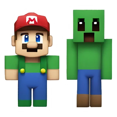 Minecraft creeper with super mario sticker