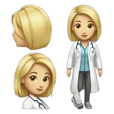 girl blond doctor sticker