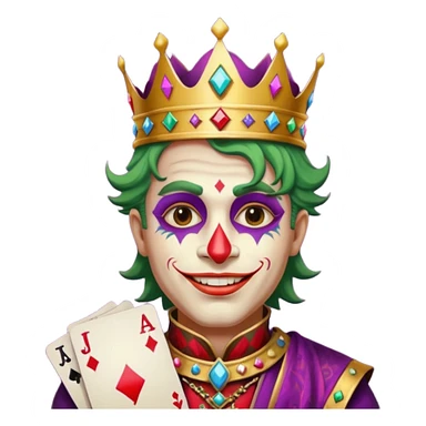 crazy colorful human jolly joker from poker, medieval, vintage, king sticker
