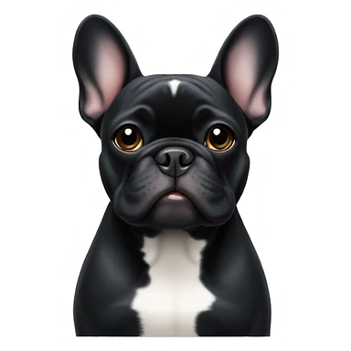 Black French bulldog  sticker