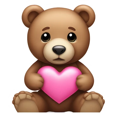 Teddy bear with pink heart sticker