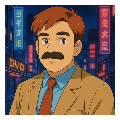 Add a neon city background, keep the 90's anime style and all original colors and lighting sticker