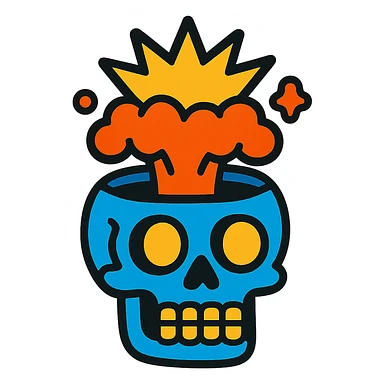 mindblown skull sticker