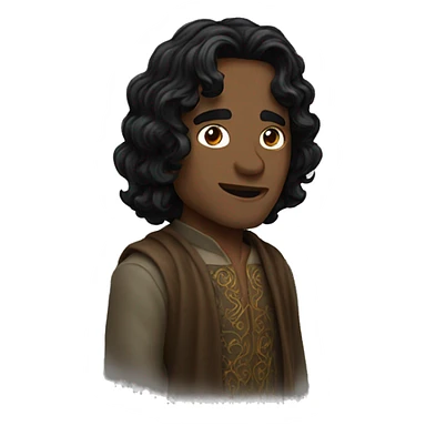 man with black wavy hair lord of the rings sticker