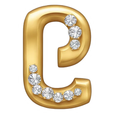 Gold and diamonds letter G sticker