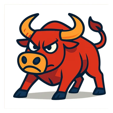 angry mischievous bull sticker