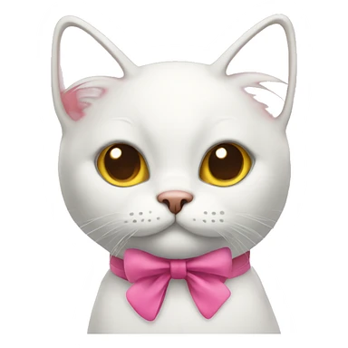Colored Cat with pink bow sticker