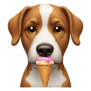 Dog holding ice cream cone sticker