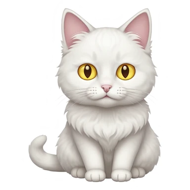 white cat with yellow eyes  sticker