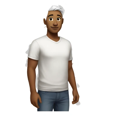 Chicken human white sticker