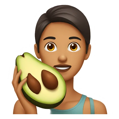 Aguacate con labios grandes sticker