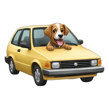 a dog drive a car sticker