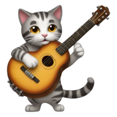 cat playing banjo sticker
