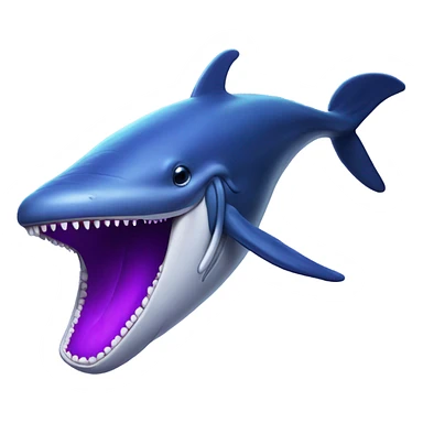 Blue whale purple, open mouth sticker