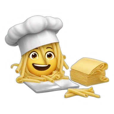 Italian cooking pasta and doing homework sticker
