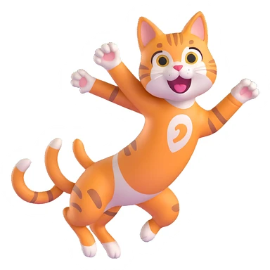 cat launching a playful attack sticker