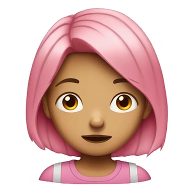 girl crying with pink hair sticker