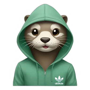 otter in adidas hoodie sticker