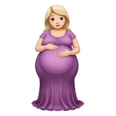 very heavily pregnant overdue lady with very large belly  sticker