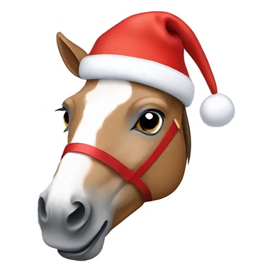 Horse wearing a Christmas hat sticker