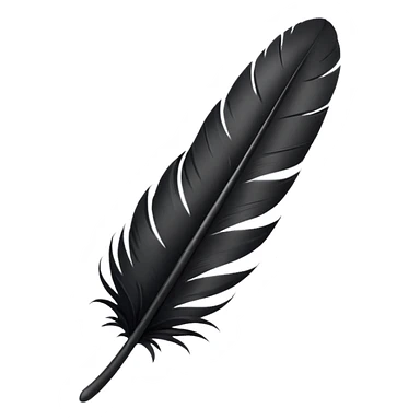 black feather sticker