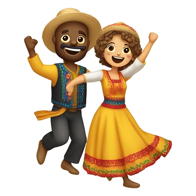 casal dançando quadrilha festa junina sticker