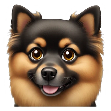 Pomeranian black dog sticker