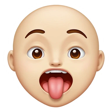 Mouth out tongue out  sticker