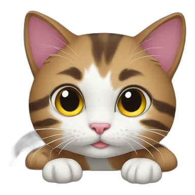 kitty on the table sticker