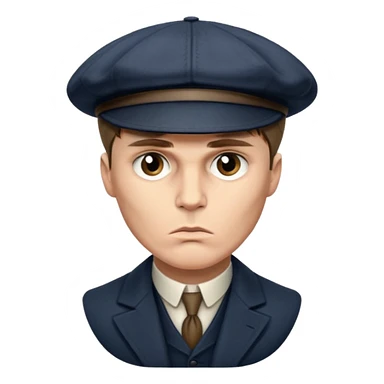Tommy Shelby make his face exact  with his signature hat  sticker