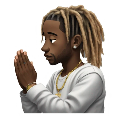 Lil uzi vert praying red dreadlocks sticker