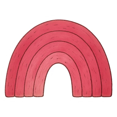 ghibli style icon of a bold pink rainbow sticker