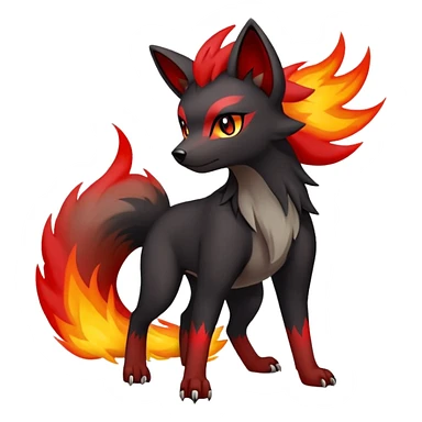 Zorua-Houndour-Fakémon-hybrid-creature (full body)  sticker