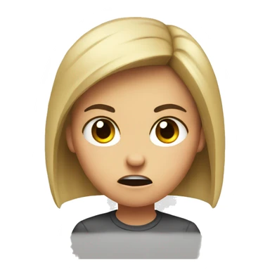 Angry girl at boy sticker