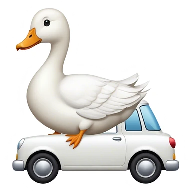 Car with a goose sticker