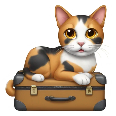 Calico Cat with luggage  sticker