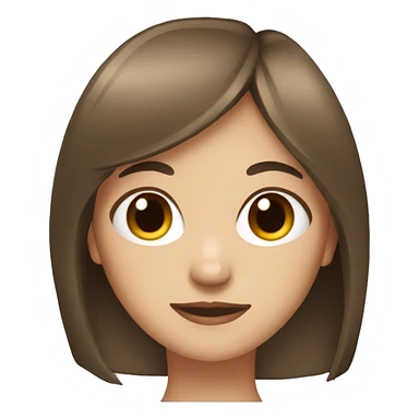 girl with straight,thin and long brown hair with thin bangs sticker