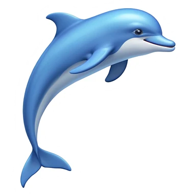 playful blue dolphin jumping sticker