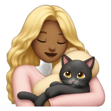 women-cuddling-a-cat sticker