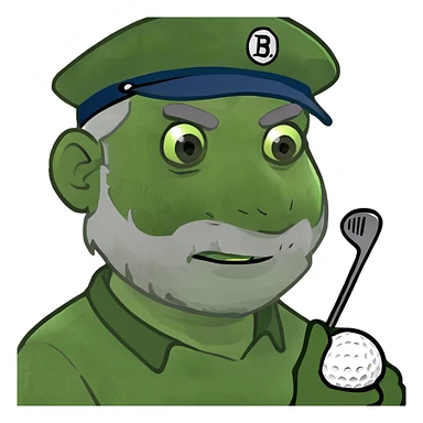Golfer with grey beard sticker