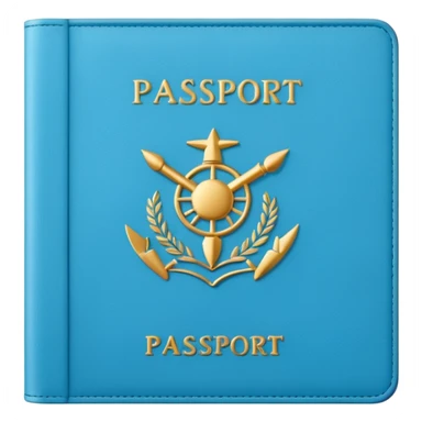light blue passport sticker