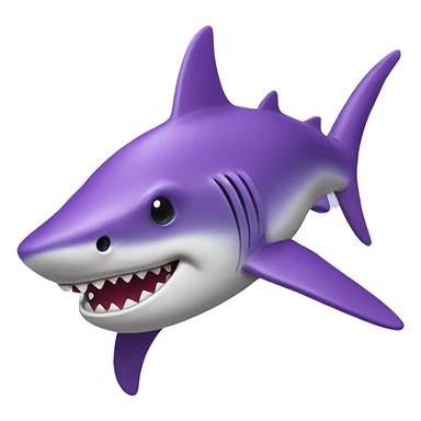 Purple shark with a crown sticker