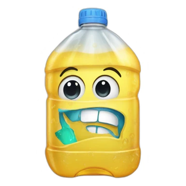 A sad trashed plastic bottle sticker