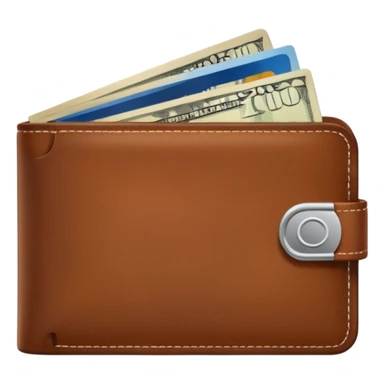 portefeuille marron avec billet et carte bancaire sticker