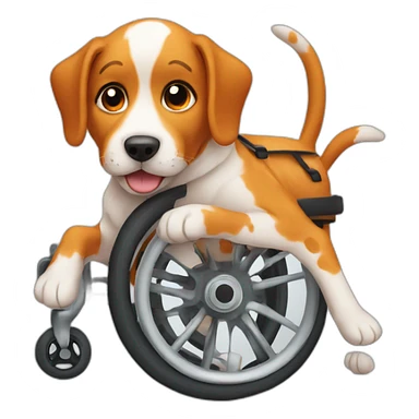 dog with spots in orange wheelchair sticker