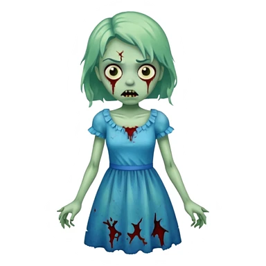 a zombie in blue dress sticker