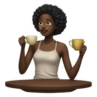 Black girl gossip over tea sticker